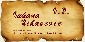 Vukana Mikašević vizit kartica